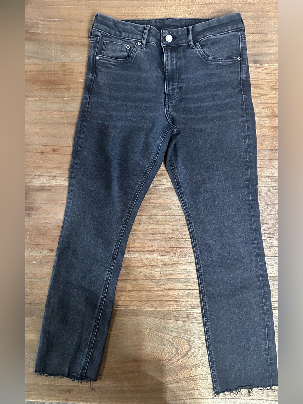 H&M ADENIM  black washed skinny jeans size: 8